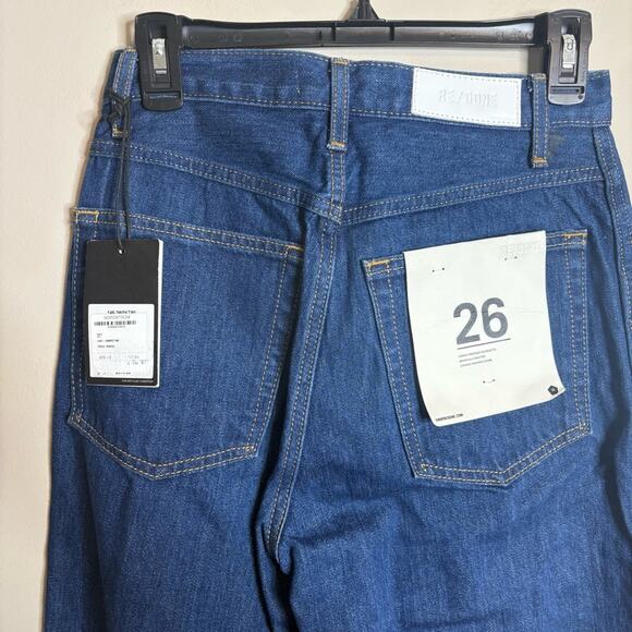 NWT RE/DONE 70's Style Retro pocket Wide Leg Jeans in True Rinse Size 26 - Picture 6 of 10